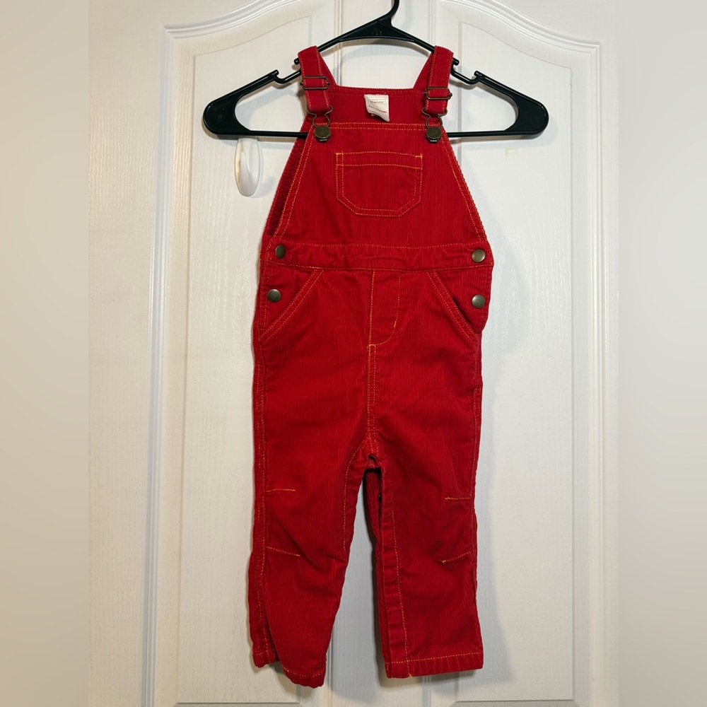 Hanna Andersson Vibrant Red Corduroy Kids Overalls 2T